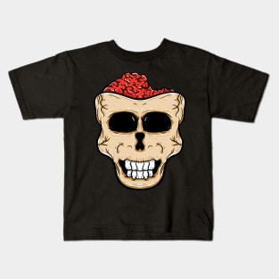 Skull head with brain Kids T-Shirt